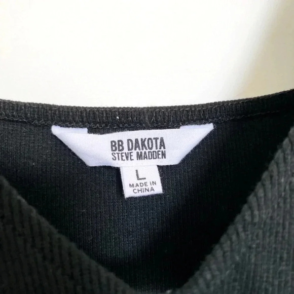BB Dakota Black Body Talk Rib Minidress Size Large - Picture 7 of 9